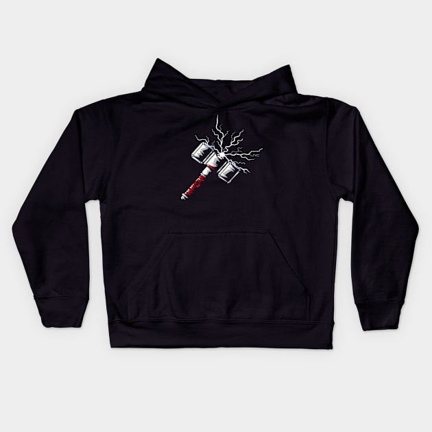 Thor's hammer coming to life Kids Hoodie by TeeProDesigns